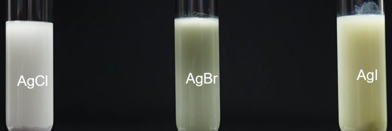 Màu kết tủa AgCl, AgBr, AgI